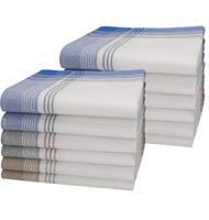 12 stuks heren zakdoeken - White Summer - Betaalbare katoenen zakdoeken - 100% katoen