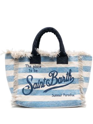 MC2 Saint Barth sac de plage Vanity à rayures - Bleu