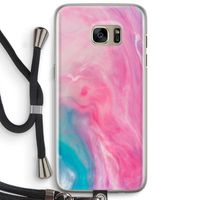 Roze explosie: Samsung Galaxy S7 Edge Transparant Hoesje met koord