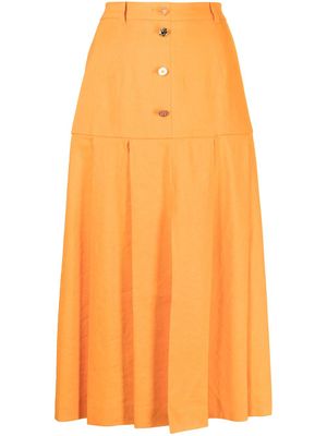 Rejina Pyo jupe mi-longue à boutons décoratifs - Orange