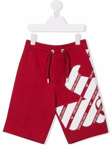 Emporio Armani Kids short à logo imprimé - Rouge