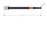 Rotec Dopsleutel | E6.3 | 1/4" Bitopname | Magnetisch | SW 13x150 - 821.10131