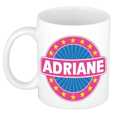 Adriane voornaam koffiemok - beker - wit/roze - 300 ml - Cadeau - Dames - Collega - Moederdag Adriane voornaam koffiemok - beker - wit/roze - 300 ml - Cadeau - Dames - Collega - Moederdag