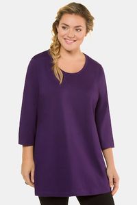Ulla Popken Longshirt, A-lijn, 3/4 mouwen - Grote Maten Ulla Popken Longshirt, A-lijn, 3/4 mouwen - Grote Maten