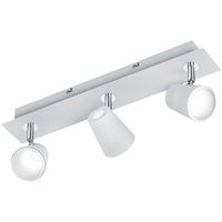 LED Plafondspot - Trion Narca - 18W - Warm Wit 3000K - 3-lichts - Rechthoek - Mat Wit - Aluminium