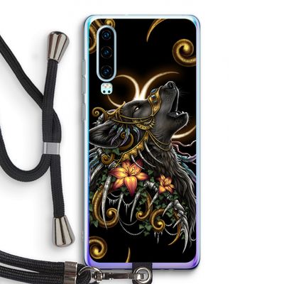 Huilende Wolf: Huawei P30 Transparant Hoesje met koord