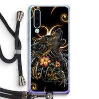 Huilende Wolf: Huawei P30 Transparant Hoesje met koord