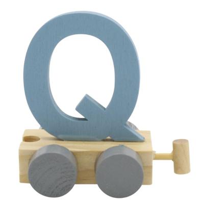 JeP kids houten treinletter Q-blauw