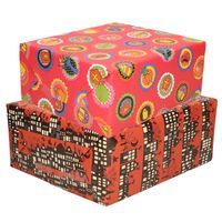 Setje van 8x rollen Sinterklaas inpakpapier/cadeaupapier 2,5 x 0,7 meter 2 soorten prints - Cadeaupapier