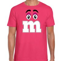 Verkleed t-shirt M voor heren - roze - carnaval/themafeest kostuum - thumbnail