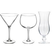 Cocktailglazen set - gin/martini/blue hawaii glazen - 12x stuks - Drinkglazen - thumbnail