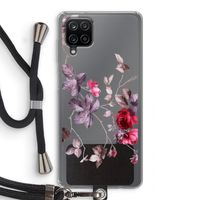 Mooie bloemen: Samsung Galaxy A12 Transparant Hoesje met koord