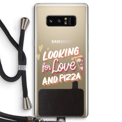 Pizza is the answer: Samsung Galaxy Note 8 Transparant Hoesje met koord