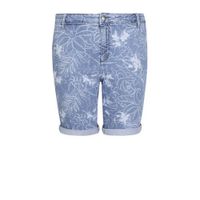 Cassis slim fit bermuda jeans met bladprint denim - thumbnail