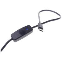 Radxa RockPi_USB-AtoC_SW Stroomkabel [1x USB-A 2.0 stekker - 1x USB-C stekker] 1.50 m Zwart Incl. in/uit-schakelaar