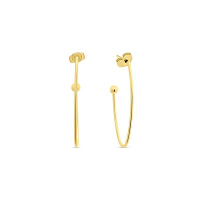 Oorbellen hoops ovaal voor verwisselbare hangers - Stainless steel - Goud