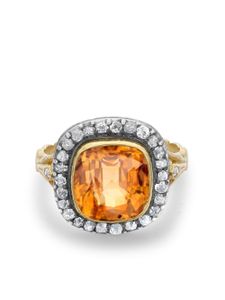 Pragnell Vintage bague Victorian en or sertie de diamants et topaze pre-owned - Orange