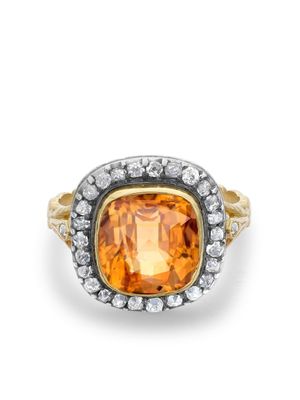 Pragnell Vintage bague Victorian en or sertie de diamants et topaze pre-owned - Orange