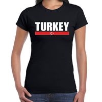 Turkey / Turkije supporter t-shirt zwart voor dames - thumbnail