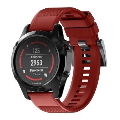 Snelle verwijderbare siliconen polsband voor fenix 5 22mm (rood)