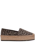 Balmain espadrilles monogrammées à plateforme - Noir