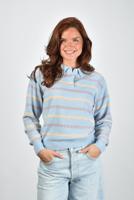 Guest In Residence trui Collegiate Stripe Polo W40310JL clear sky combo