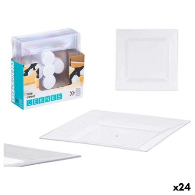 Bordenset Leknes CK80668-2-T CK80668-2-T Transparant polyestyreen Plastic 20,3 x 1,5 x 20,3 cm (24 Stuks)