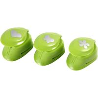 Creativ Company Ponsen set, bloem, vlinder, hart, afm 25 mm, 3 stuk/ 1 doos