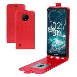 Nokia C200 Verticale Flip Case met Kaartsleuf - Rood