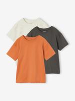 Set van 3 effen Basics jongensshirts sinaasappel Set van 3 effen Basics jongensshirts sinaasappel