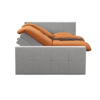Leen Bakker - Boxspring Met Opbergruimte En Voetbord Liv Geblokt - Licht - 160x200cm - Stof - Grijs