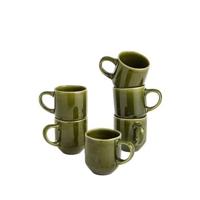 Mica Decorations Rhea Mok - Set van 6 - 316 ml - Keramiek - Groen