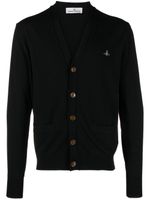 Vivienne Westwood cardigan à logo Orb brodé - Noir - thumbnail