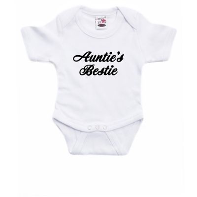 Aunties bestie cadeau baby rompertje wit jongen/meisje