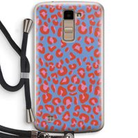 Leopard blue: LG K10 (2016) Transparant Hoesje met koord