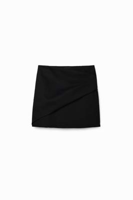 Mini-wikkelrok plooitjes - BLACK - S