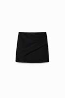 Mini-wikkelrok plooitjes - BLACK - S