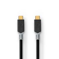 USB-Kabel | USB 3.2 Gen 2x2 | USB Type-C Male | USB Type-C Male | 20 Gbps | 100 W | Verguld | 1.00 m | Rond | PVC | Antraciet | Window Box