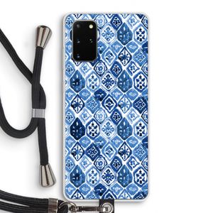 Blauw motief: Samsung Galaxy S20 Plus Transparant Hoesje met koord