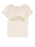 Michael Kors Kids t-shirt à logo pailleté - Tons neutres