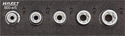 HAZET Dopsleutel 900-E/5 - 1/2 inch (12,5 mm) vierkant hol - Buiten-TORX®-profiel - 5-delig - E10 - E18