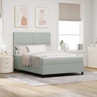 Boxspringbed met matras en LED fluweel lichtgrijs 160x200 cm