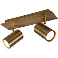 LED Plafondspot - Trion Monla - GU10 Fitting - 2-lichts - Rond - Antiek Koper - Aluminium