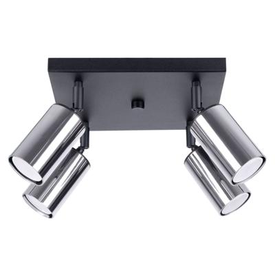 Plafondlamp WINX 4 zwart/chroom