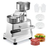 VEVOR Commerciële Burger Patty Maker, 100 mm / 4 "Hamburger Beef Patty Maker, Heavy Duty Food Grade roestvrijstalen kom Burger Press, Keukenvleesvormmachine met 1000 stuks Patty Papi