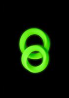 2 pcs Cock Ring Set - Glow in the Dark - Neon Green - thumbnail