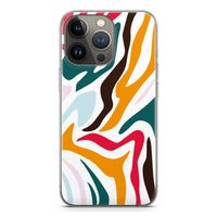 Colored Zebra: iPhone 13 Pro Transparant Hoesje