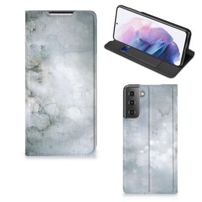 Bookcase Samsung Galaxy S21 Plus Painting Grey Bookcase Samsung Galaxy S21 Plus Painting Grey