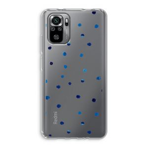 Blauwe stippen: Xiaomi Redmi Note 10S Transparant Hoesje