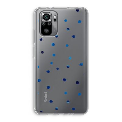 Blauwe stippen: Xiaomi Redmi Note 10S Transparant Hoesje